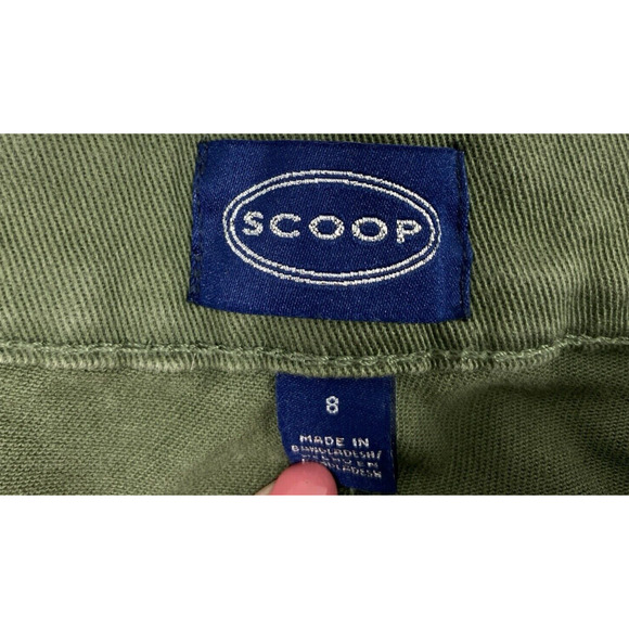 Scoop Jeans Womens Size 8 Retro Boy Olive Green‎ Raw Hem Distress Straight - Picture 3 of 15